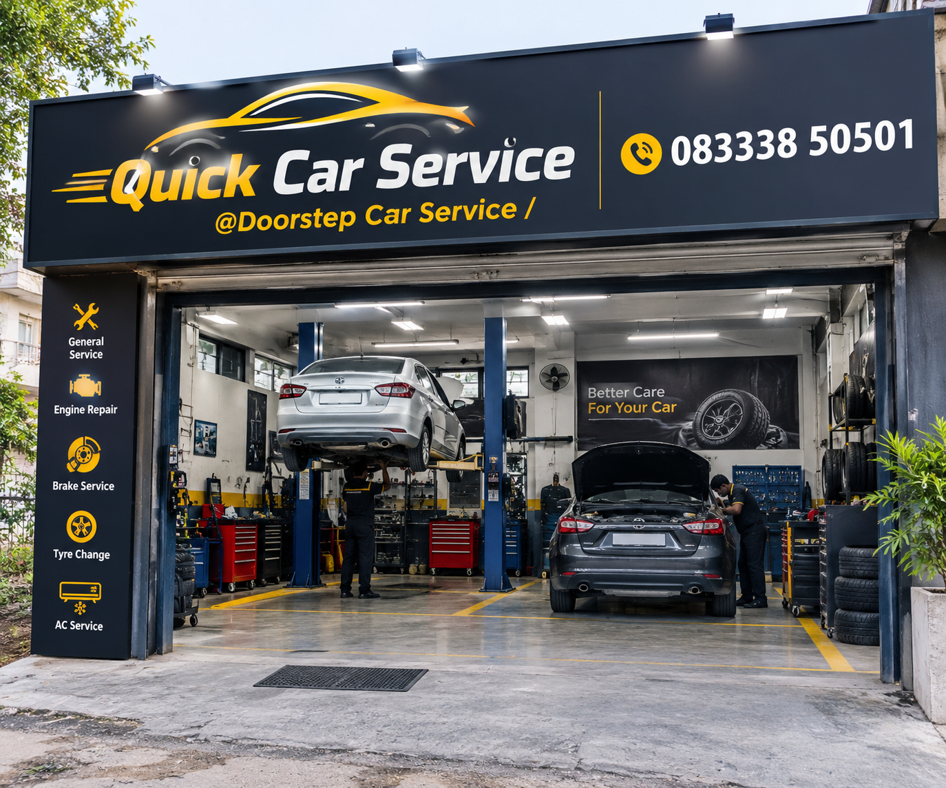 Quick Car Service team in Hyderabad